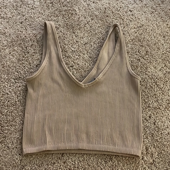 Beige Forever 21 Ribbed Tank - Picture 3 of 5